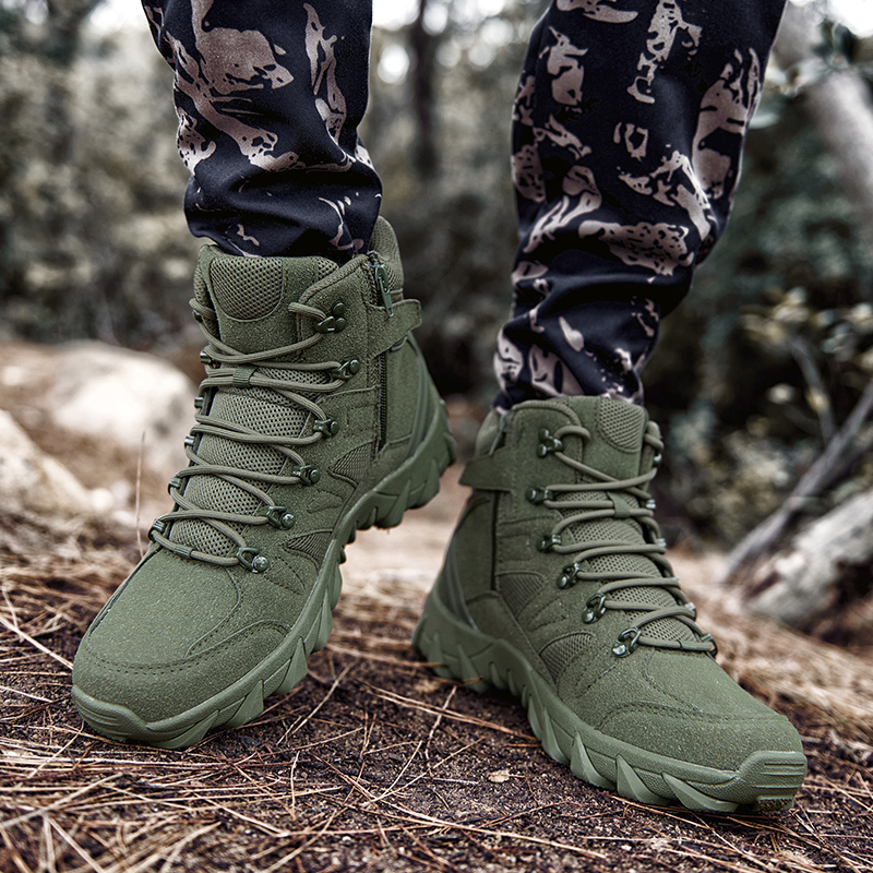 Men Army Boots Breathable Lace - Anti Loop Rubber 评论和价格