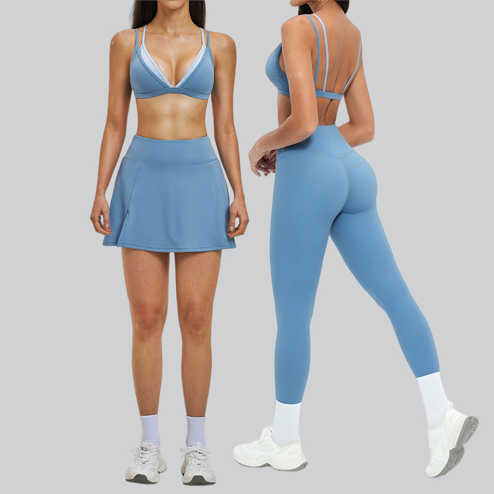 2PCS Women Yoga Set False Two- - Table Tennis Jacket 评论和价格