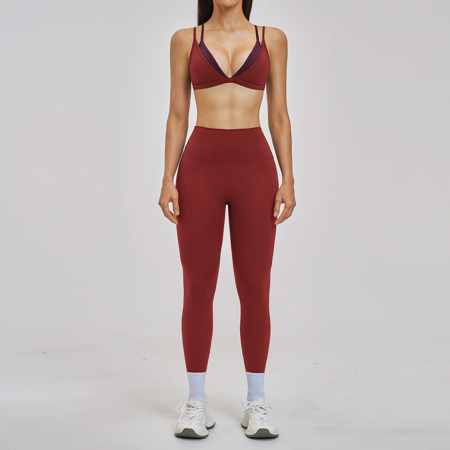 2PCS Women Yoga Set False Two- - Table Tennis Jacket 评论和价格