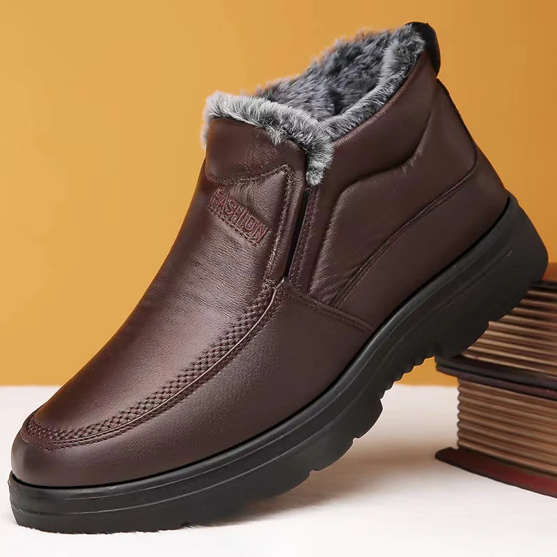 Winter Men's Ankle Boots Plush - Anti Loop Rubber 评论和价格