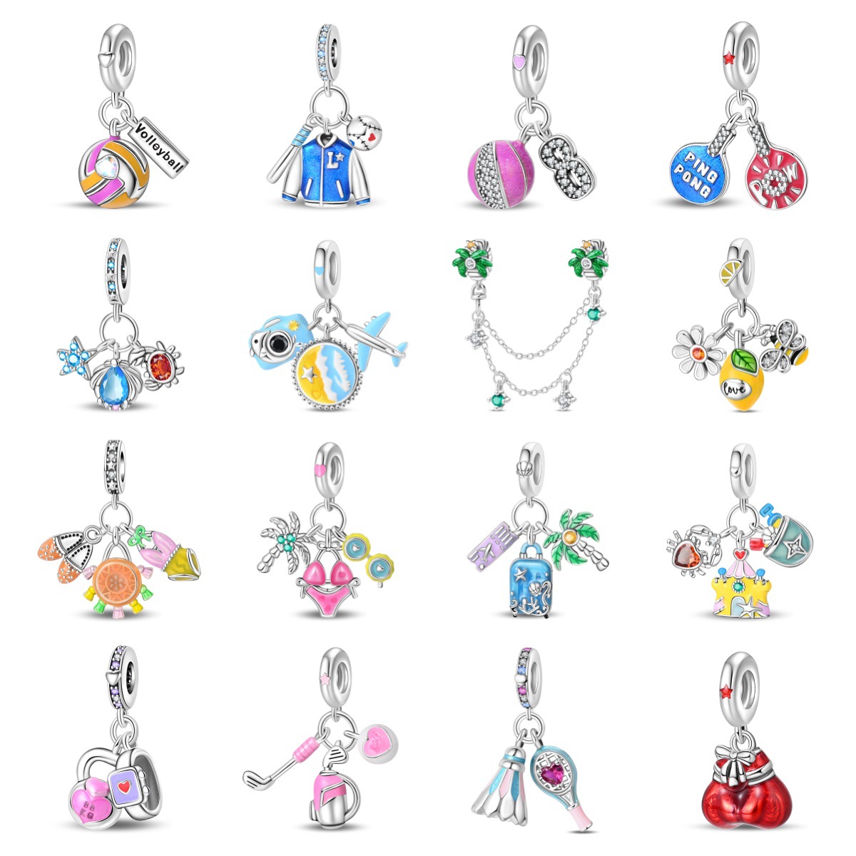 Original Charms Silver Plated  - Table Tennis Volleyball 评论和价格